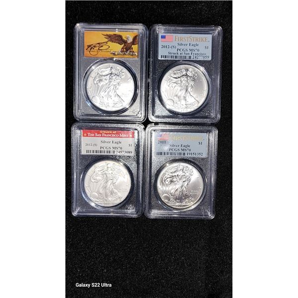 PCGS MS70 Silver Eagles