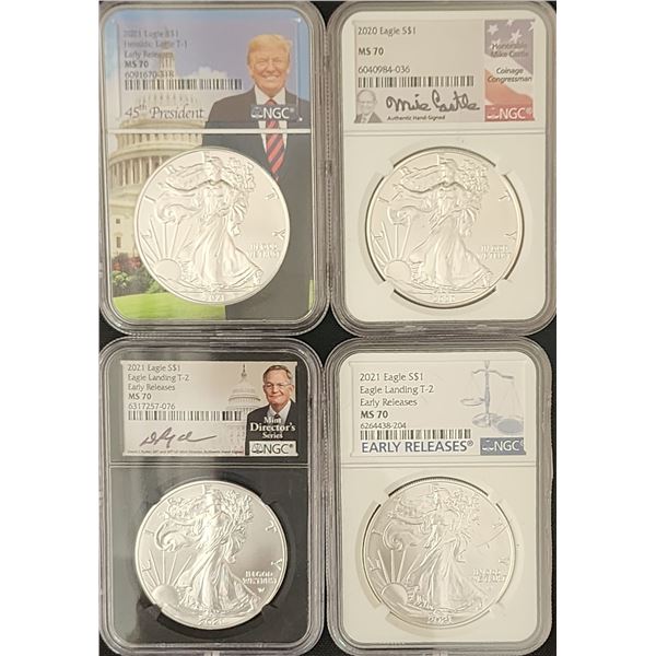 NGC MS70 Silver Eagles