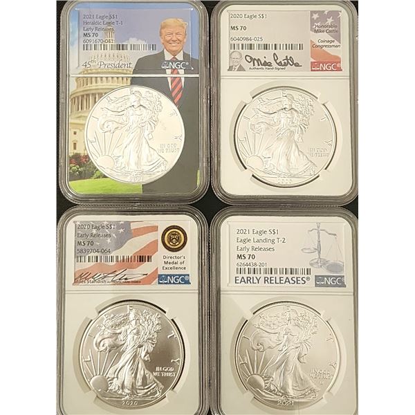 NGC MS70 Silver Eagles