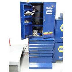 Napa Blue Cabinet Bolt Bin with 6 Drawers full of Bolts and Nuts and Assorted Parts (1)