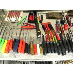 Huge Set of Screwdrivers and a set of Socket Drivers, Snap-On Files, Mac Pickers, Small Set of Snap-