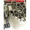 Image 4 : Large Lot of Ratchets, Sockets, Breaker Bars, Torque Wrench, and a set of Snap-On Ratcheting Low-Cle