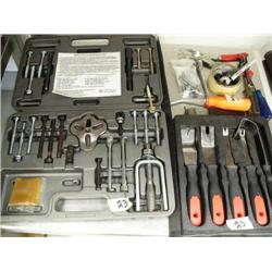 Master Steering Wheel Service Set made by Matco MST6503, and Set of Bluepoint Gasket Scrapers and Fi