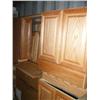 Image 2 : Large Lot of Kitchen Cabinets  3 Base Units, 1 Wall Mount Unit, Oak Finish, 3 Bi-fold White Doors, L