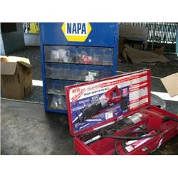 Milwaukee Super Sawzall Heavy Duty and Napa Parts Rack with Assorted Cotter Pins and Automobile Bulb