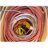 Image 4 : Large Assortment of 4 boxes of: Air Hoses Metal Cable, Extension Cords, Drip Pans, etc.  (1)