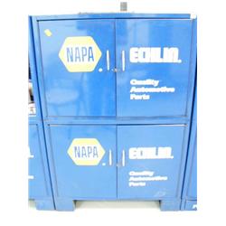 CHOICE of Napa Blue Storage Cabinet with Assorted Filters, Spark Plugs, Assorted Bearings, etc.  (1)