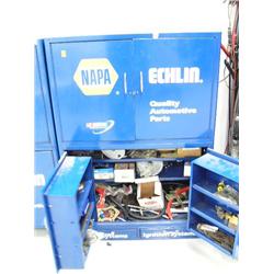 CHOICE of Napa Blue Storage Cabinet with Assorted Lug Nuts, Fuel Lines, Distributor Caps, etc.  (1)