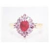 Image 1 : Ruby and Diamond Lady's Ring 14k Gold,  Ruby is approximately .80 carats, Full and Baguette Cut Diam