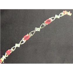 Ruby and Diamond Bracelet, 14k gold, Rubies: Approximately 4.00 carats, Diamonds: Approximately .08 