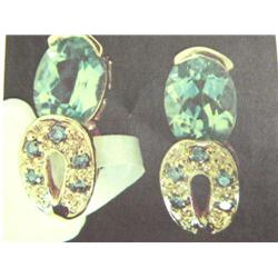 Peridot and Diamond Earrings, 10k gold, Peridot is Approximately 1.00 carats, Diamonds are Approxima