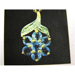 Tanzanite and Diamond Pendant and Chain, 14k gold, Tanzanite is approximately 1.00 carats, Diamonds 