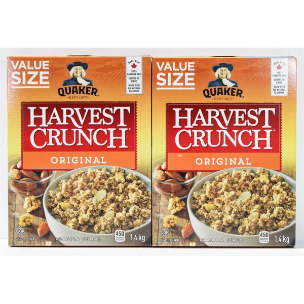 2 NEW QUAKER HARVEST CRUNCH ORIGINAL