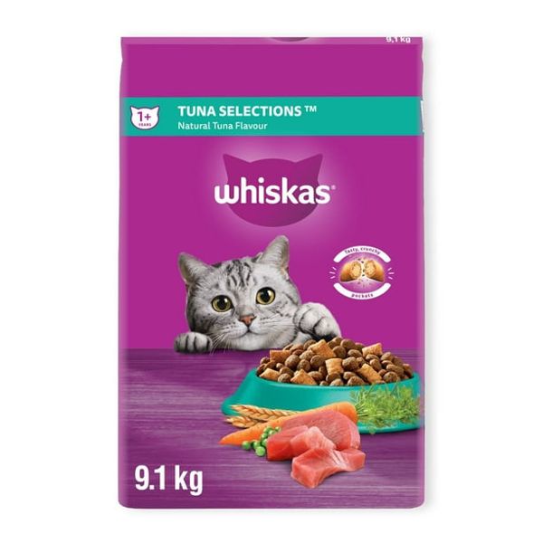 WHISKAS TUNA SELECTIONS 9.1KG CAT FOOD