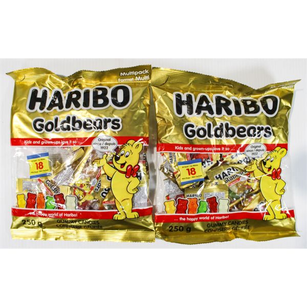 2 PK HARIBO GOLD BEARS GUMMY CANDIES 250G 