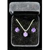 Image 1 : PURPLE STONE PENDANT W/ MATCHING EARRINGS