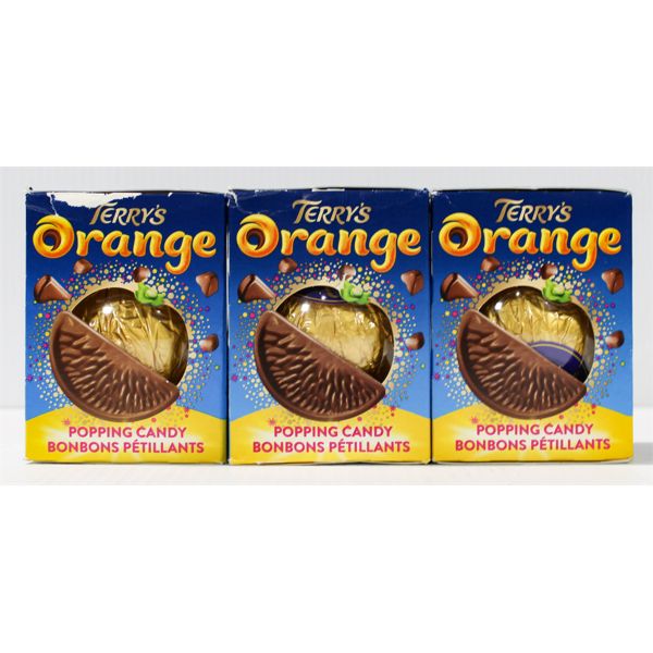 3 PK TERRY'S ORANGE POPPING CANDY 147G EACH RETAIL PRICE 6.00 / EACH