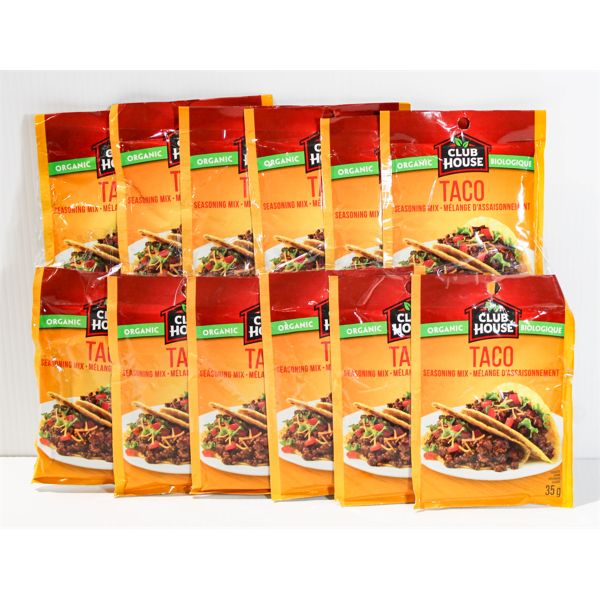 12 PKS CLUB HOUSE ORGANIC TACO SEASONING MIX - 35G PER