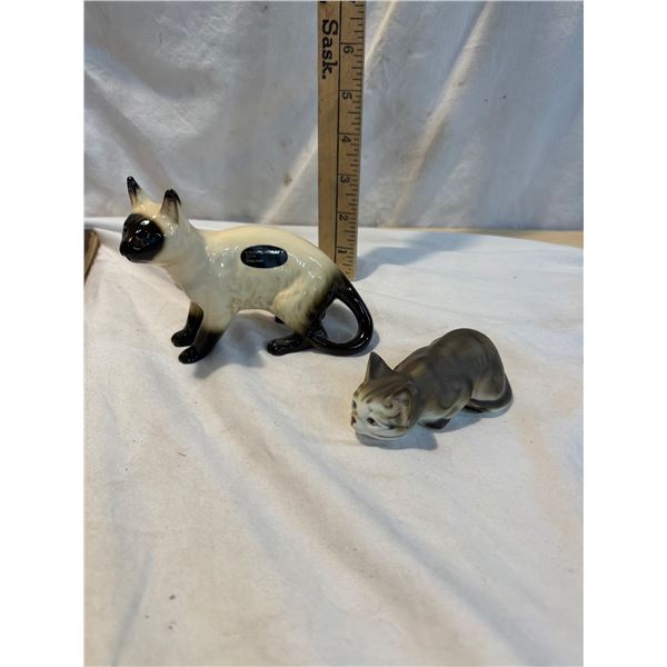 Copper craft cat figurine and other