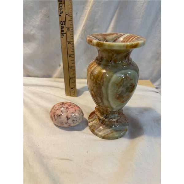 Marble vase and egg