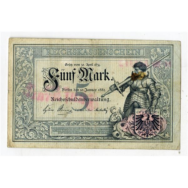 Germany, Imperial Treasury Notes, 1882, Issued Banknote