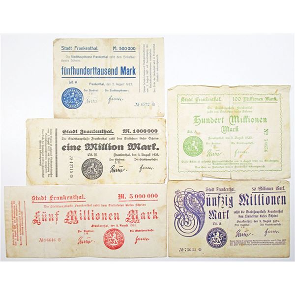 Frankenthal, Notgeld Assortment, 1923