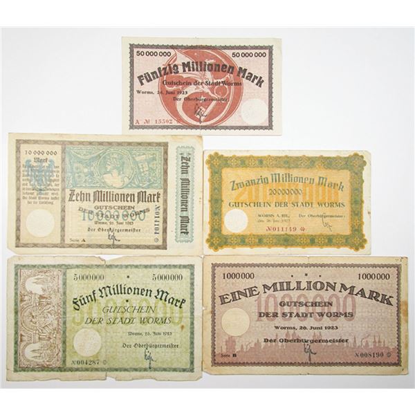 Worms Notgeld Assortment, 1923