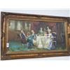 Image 1 : Oil On Canvas Provincial Dining in Ornate Gold Guild Frame - 30 x 48