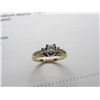 Image 2 : 14K YG Diamond Ring w/One Square Cut Diamond and 10 Square Cut Diamonds