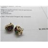 Image 1 : 14K YG Diamond and Gemstone Earrings w/10 Round Cut Diamonds and 24 Oval