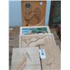 Image 1 : Wood Carved Wall Art - 4, Framed Stamps