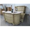 Image 1 : Ornate King Sleigh Bed w/Faux Marble Top Dresser/Mirror/HB/Nightstands Set