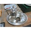 Image 1 : Silverplate Tray, Picture, Creamer and Urn