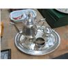 Image 1 : Silverplate Tray, Picture, Creamer and Urn