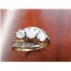 Image 3 : 14K YG Diamond Ring w/3 Round Cut Diamonds and 26 Baguette Cut
