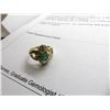 Image 2 : 14K YG Diamond and Emerald Ring w/28 Round Cut Diamonds and 18