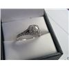 Image 2 : 14K WG Diamond Ring w/One Round Cut Diamond and 48 Round Diamonds