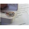 Image 1 : 14K Two Tone Gold Diamond Ring w/One Square Cut Diamond and 2 Square