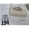 Image 2 : 14K YG Diamond Ring w/5 Round Cut Diamonds 10.4g . Diamonds Are Knife