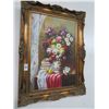 Image 1 : Ornately Framed Oil On Canvas Floral Still Life - 24 x 36