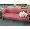 Image 1 : Antique Maroon Cloth Sofa w/Mahogany Legs