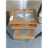 Image 1 : Mahogany Glasstop Nesting Tables - Set of 3