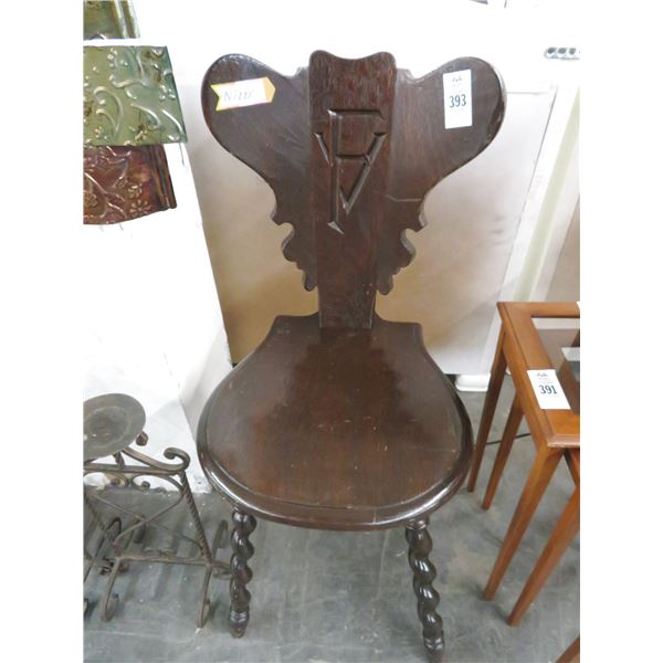 Mahogany Carved Spun Leg Chair