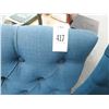 Image 2 : Blue Tufted Padded Side Chairs - Pair