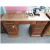 Image 1 : Mahogany 9 Drawer Student Desk