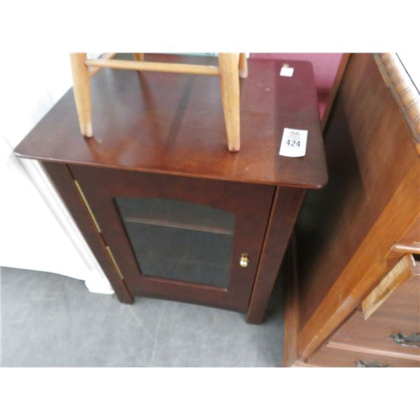 Cherry Glass Door Small Cabinet