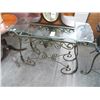 Image 1 : Ornamental Iron Base w/Glasstop Hall Table