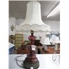 Image 1 : Maroon Cut to Clear Glass Lamp