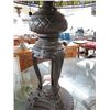 Image 2 : Ornate Cast Claw Foot Base Leaded Glass Large Lamp - Pair