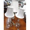 Image 1 : Glass Stick Lamps Pair, Vine Motif Lamp 3 Pc.